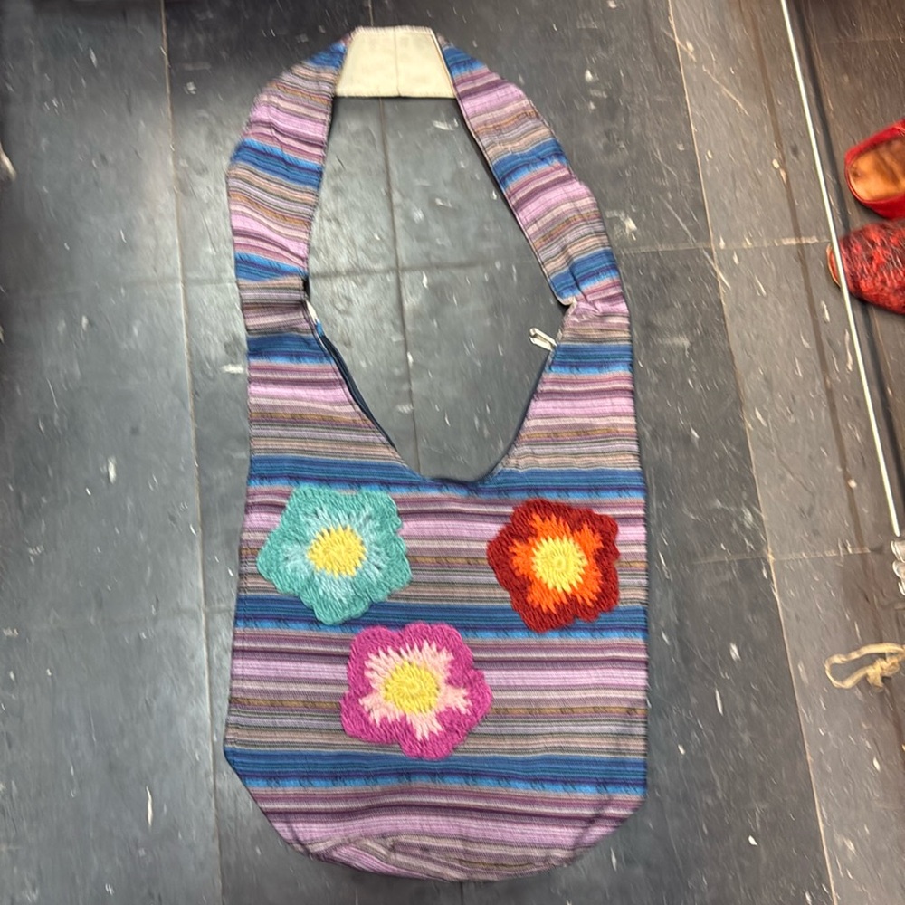 Floral Crochet Ikat Bag